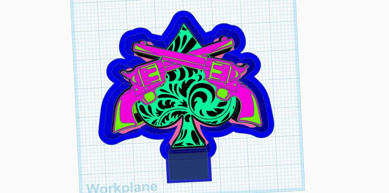 Pistols and Spade tooled