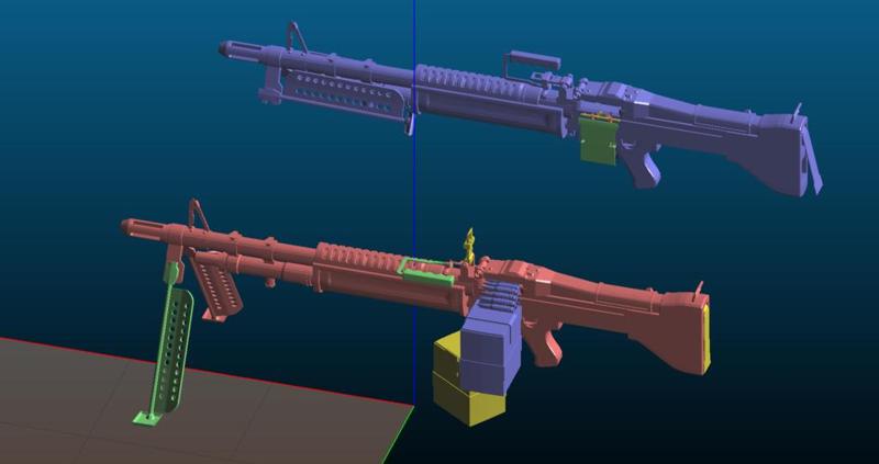 M60 machine gun Vietnam war period - import from sketchfab!