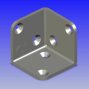 Bracket 3x90degr 40x40x40mm