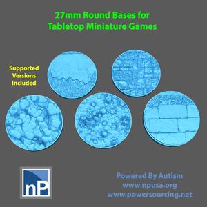 27mm Round Bases for Tabletop Miniature Games - pack 1