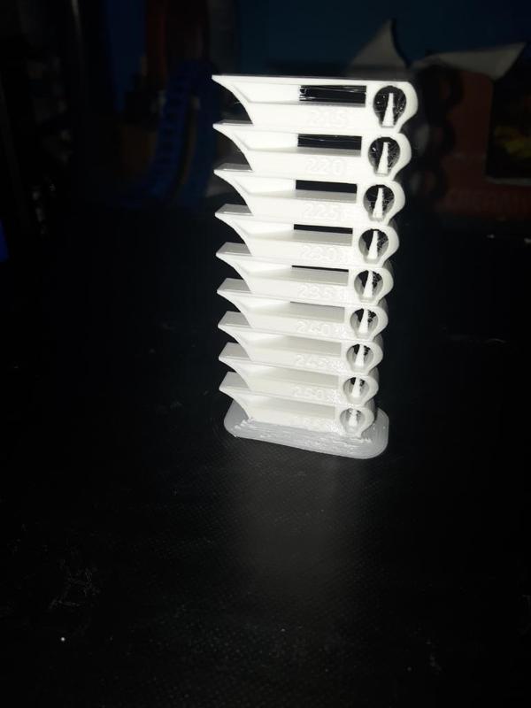 CR-10 V2 PETG Temp Tower Stock Settings 255-215*