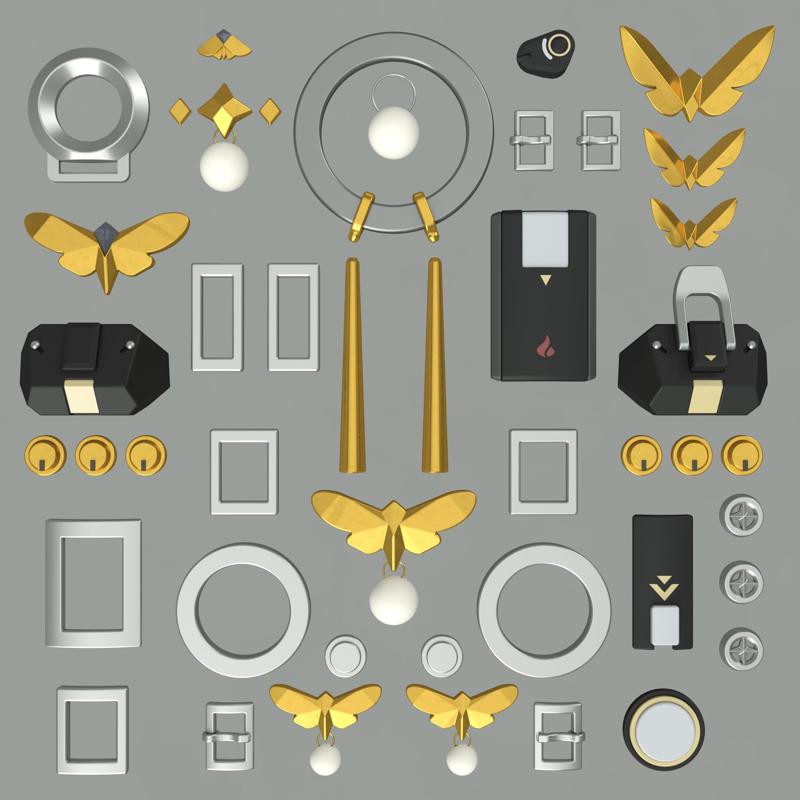 Zenless Zone Zero ZZZ Evelyn Chevalier Jewelry and Accessories. Video game, props, cosplay