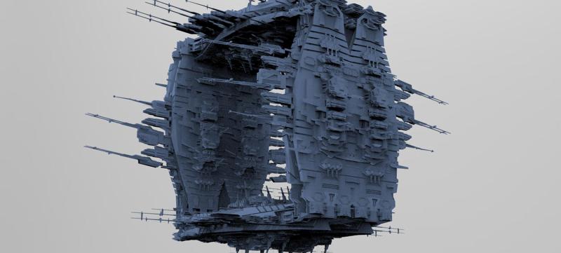 Cube Space station Huge 5 3