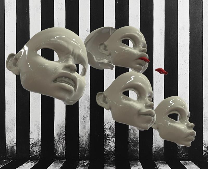 bjd doll interchangeable set of 4 faces