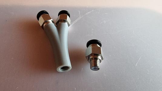Bowden Tube Y-Splitter with PC4-M6 Connections