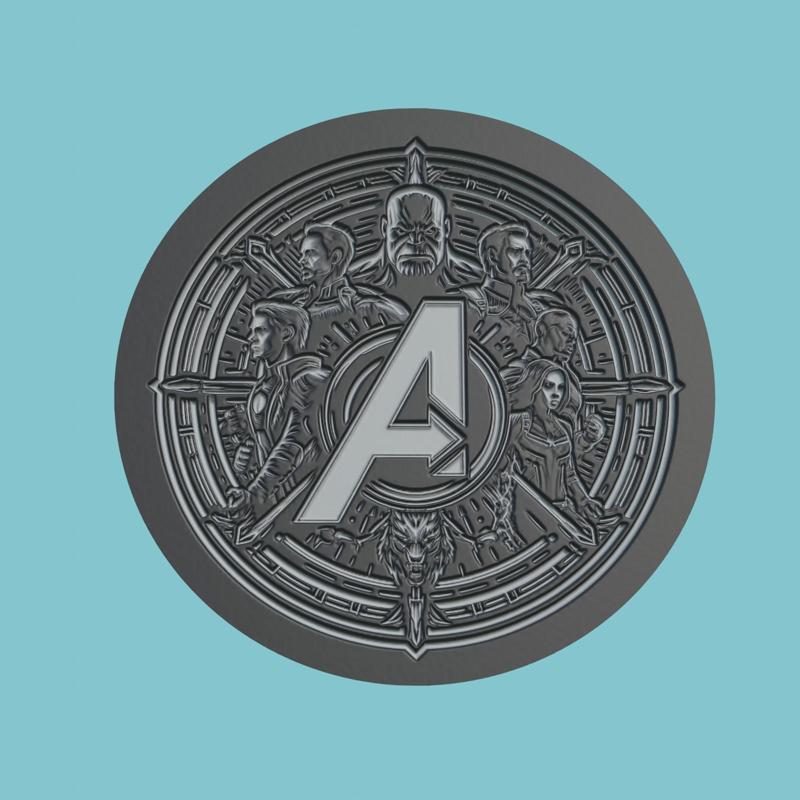 Avengers: Endgame Medallion CNC Avengers: Endgame 3d Printer Obj Stl