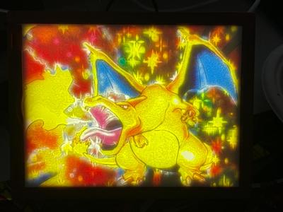 Holographic Charizard - pokemon lithophane - cmyk