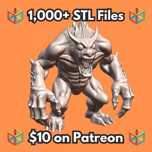 28mm DND Menacing Beast with Clawed Hands Fantasy Miniature MineeForm FDM 3D Print STL File