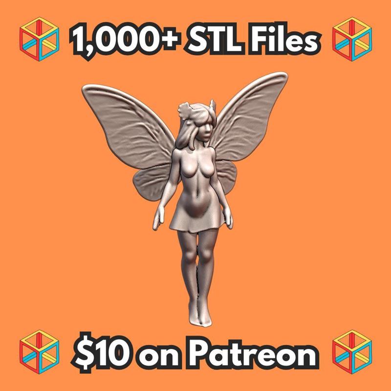 28mm DND Whimsical Fairy Sprite Fantasy Miniature MineeForm FDM 3D Print STL File