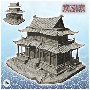 Asian temple with floor and access stairs (34) - Asia Terrain Clash of Katanas Tabletop RPG terrain China Korea