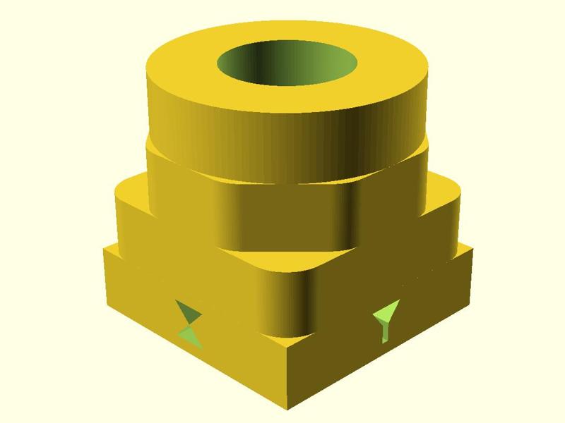 Calibration cube, octagon, hole, cylinder