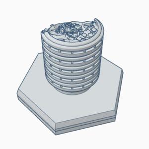 Sci-Fi Ruined Building 34 Hex Map Scale HMSSFR034