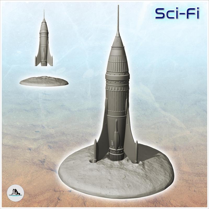 Supply rocket with spire (1) - Future Sci-Fi SF Infinity Terrain Tabletop Scifi