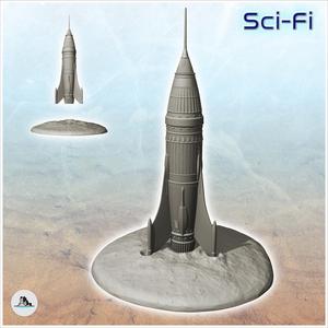Supply rocket with spire (1) - Future Sci-Fi SF Infinity Terrain Tabletop Scifi