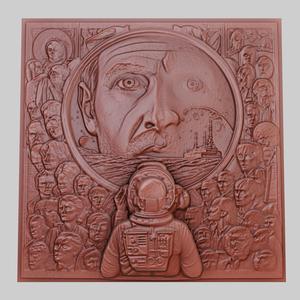 2001: A Space Odyssey 3d printer relief medallion obj stl