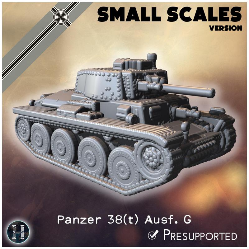 Panzer 38(t) Ausf. G (small scales version) - Germany Eastern Western Front Normandy Stalingrad Berlin Bulge WWII 4mm 6mm 10mm 12mm