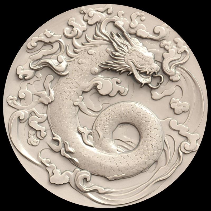 3D Model STL File for CNC Router/Laser & 3D Printer A Circular Sea Serpent Camouflaging Itself with the Water