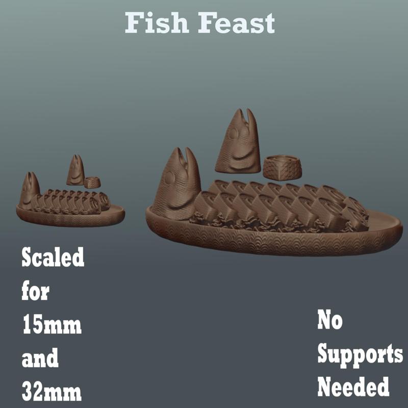 Tavern Terrain Fish Platter Banquet Scatter Terrain, Fish Feast