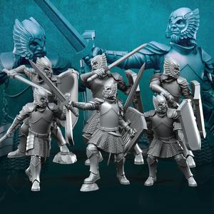 6x Grey Castle Warriors with swords | Grey Castle | Fantasy