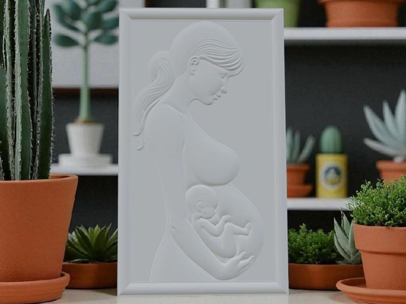 A Mother's womb Frame art 3D Burst Sculpt