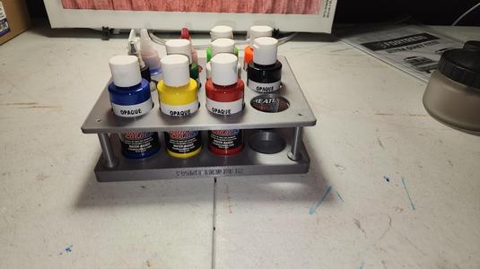 Airbrush Paint Holder Remix (Glue in place legs)