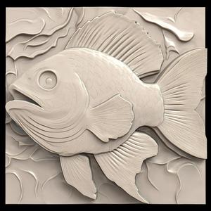 3D Model STL File for CNC Router/Laser & 3D Printer A Deep-sea Fish that Lights Up the Ocean with Lights of Different Colors