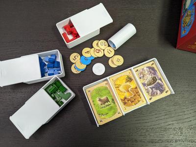 Catan box organizer & card trading post (US Catan Studio edition)