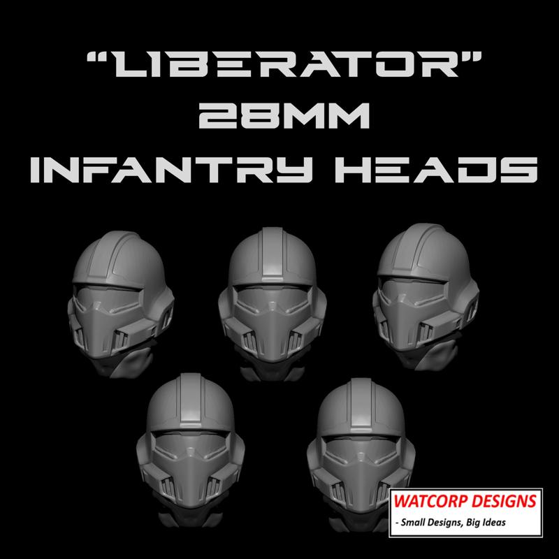 Liberator heads for 28mm wargames infantry