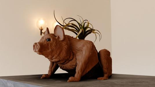 vampire bat sitting planter pot flower vase stl