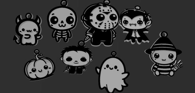 8 Cute Halloween Horror Keychains