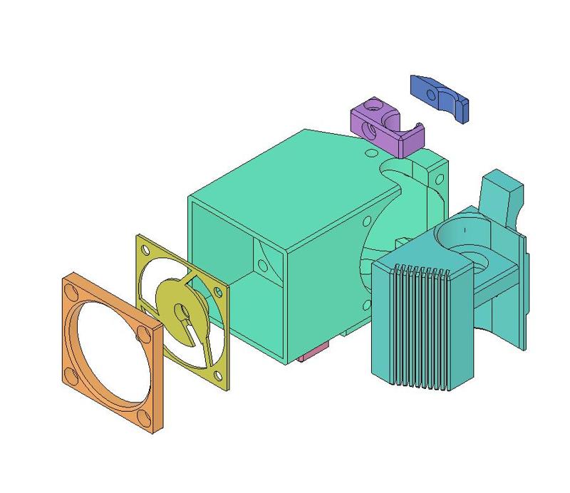 Prusa Mini E3D Revo Micro Mount and 20mm fan mount with backlit