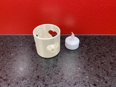 LED candle holder with heart