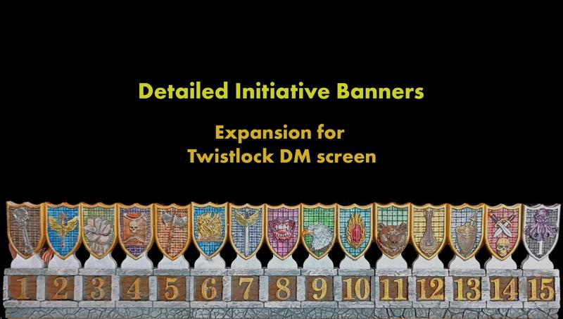 Detailed initiative banners for the Twistlock DM screen