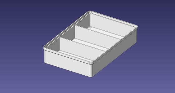2x3 units, half height, 1x3 grid Stackable Insertbox