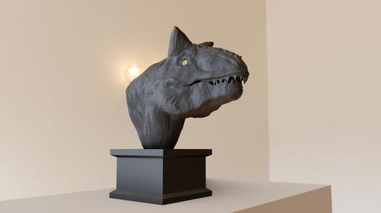 Carnotaurus dinosaur head bust statue stl