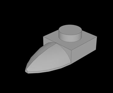 Lego Compatible (49668.dat) Plate  1 x  1 with Tooth In-line