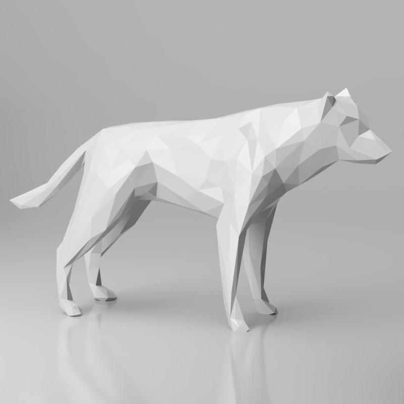 Low Poly Dog/Wolf Sculpture 3D Model