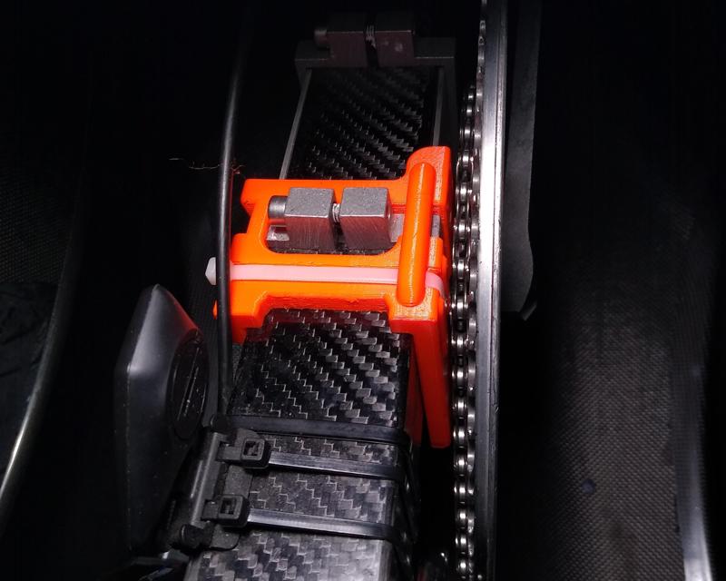 Lightweight REMIX of chain guide for velomobile w/ hanging bottom bracket