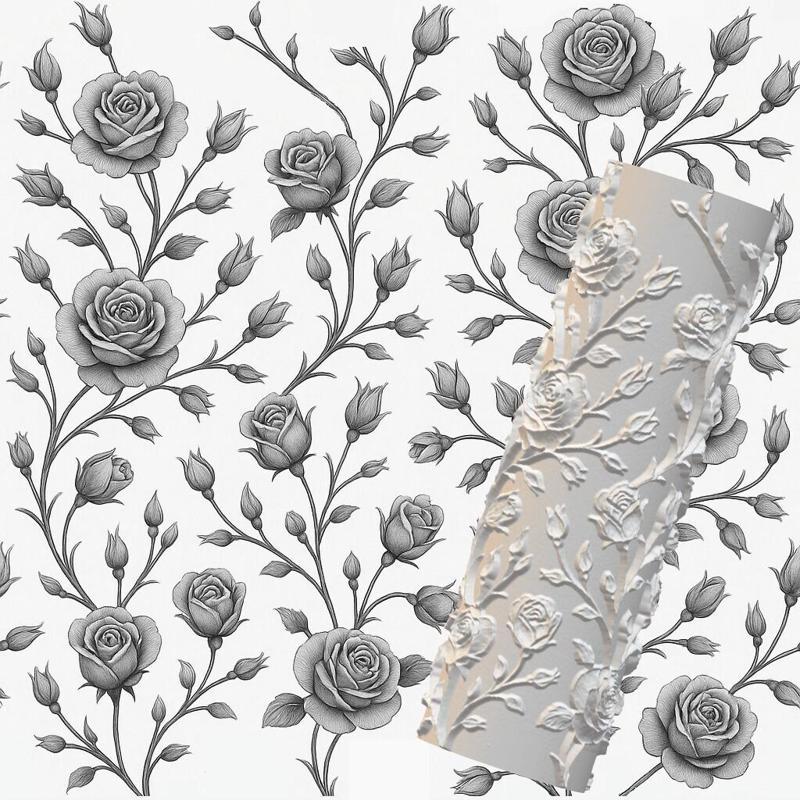 Roses | Organic Pattern Roller for Clay | Floral 3D Print Design