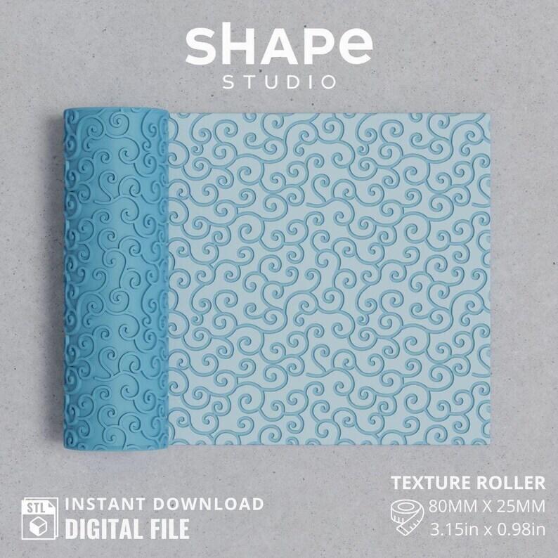 Filigree Texture | Polymer Clay Seamless Texture Roller | Digital STL file