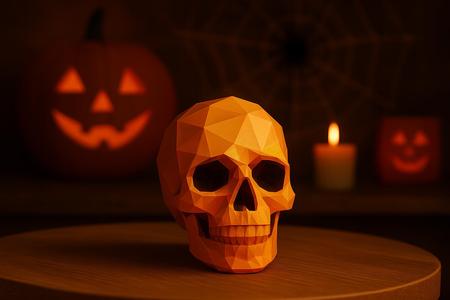 Halloween Low-Poly Skull