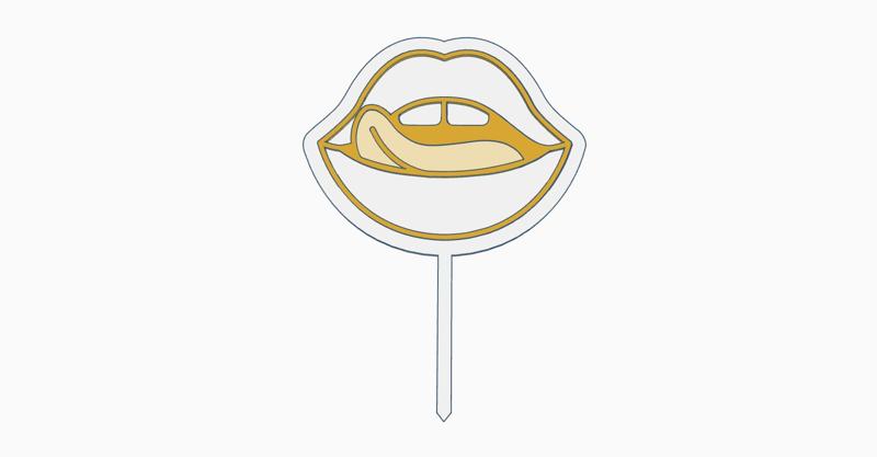 Sensual mouth cake topper