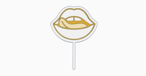 Sensual mouth cake topper