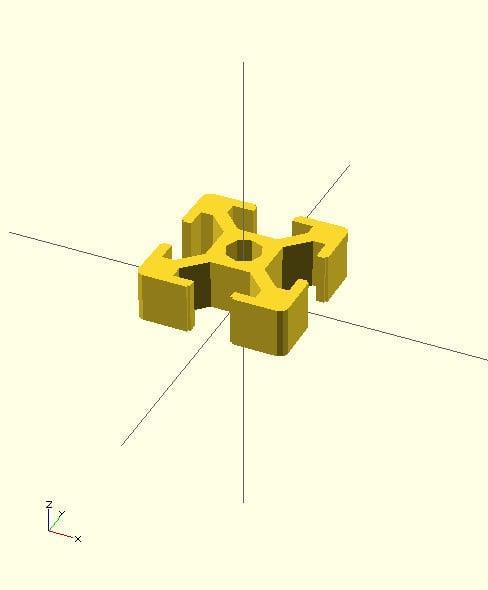Easy extrusion profile 30x30 for openscad.