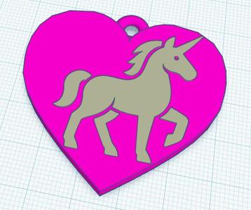 I LOVE UNICORNS keychain 2
