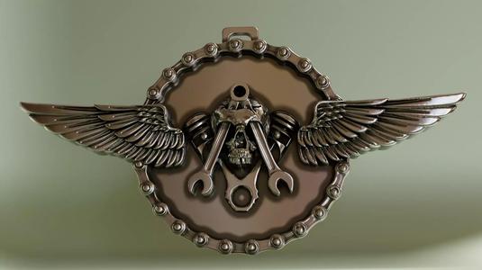 Biker skull pendant