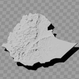 Ethiopia relief maps topography collection