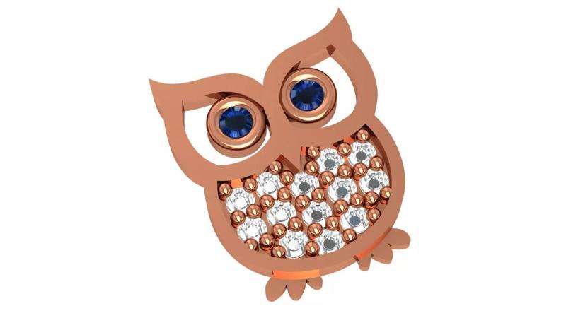 Blue Eyed Owl Pendant