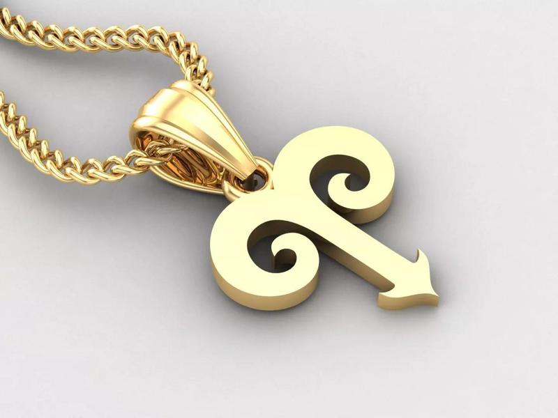 Aries Light Gold Pendant Version 5