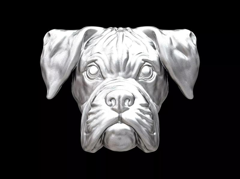 Boxer dog bas relief for medaillon or pendant 3D print model